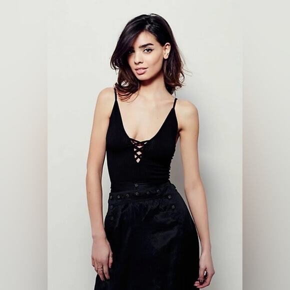 Intimately Free People Black Crossfire Cami Ribbed Tank Top XS/S - Picture 3 of 13